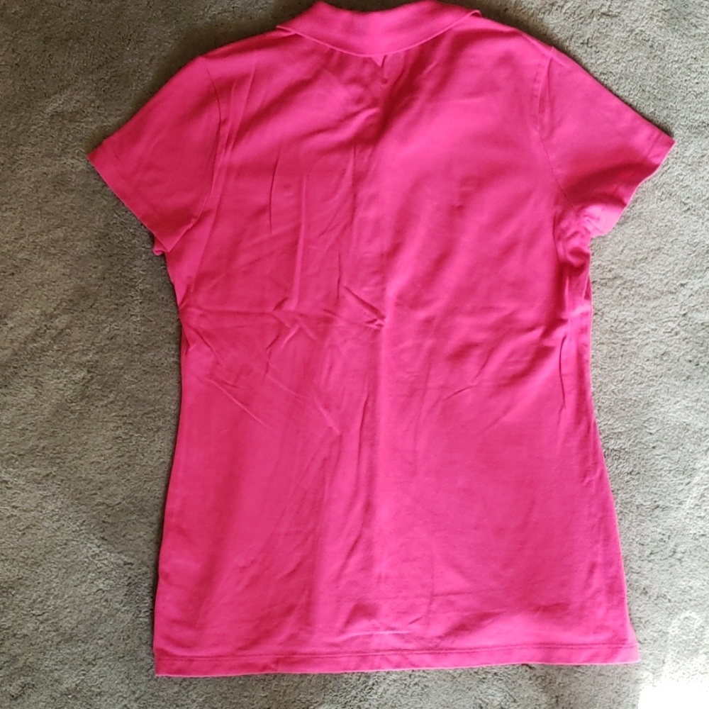 EUC Tommy Hilfiger Sz L neon pink polo shirt - Picture 4 of 5
